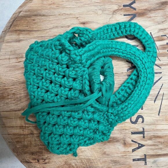 Velvet By Jenny Graham Green Crochet Knit Mini Bag - Picture 5 of 10
